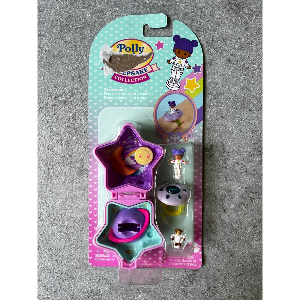 NEW Polly Pocket Keepsake Collection Stardream Ring and Case Set 90s Space